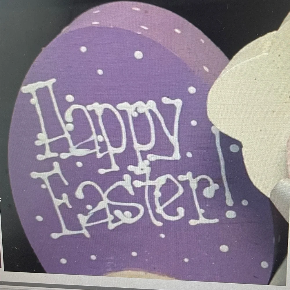Happy Easter wooden bunny table decor